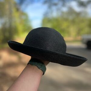 Black Vintage Weaved Arlin Hat